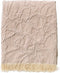 Dutch Decor - FLORINE - Plaid 140x180 cm - met ingeweven patroon - effen kleur met franjes - Pumice Stone - beige