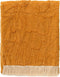 Dutch Decor - FLORINE - Plaid 140x180 cm - met ingeweven patroon - effen kleur met franjes - Golden Glow - geel