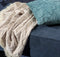 Dutch Decor - FLORINE - Plaid 140x180 cm - met ingeweven patroon - effen kleur met franjes - Pumice Stone - beige