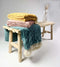Dutch Decor - FLORINE - Plaid 140x180 cm - met ingeweven patroon - effen kleur met franjes - Sagebrush Green - groen