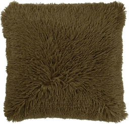 Dutch Decor FLUFFY - Kussenhoes 45x45 cm - superzacht - effen kleur - Military Olive - groen - met rits - zonder binnenkussen