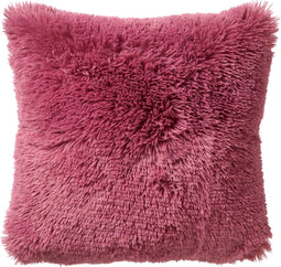 Dutch Decor FLUFFY - Kussenhoes 45x45 cm - superzacht - effen kleur - Heather Rose - roze - met rits - zonder binnenkussen