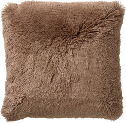 Dutch Decor FLUFFY - Kussenhoes 60x60 cm - superzacht - XL kussensloop - Tobacco Brown - bruin - met rits - zonder binnenkussen