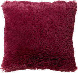 Dutch Decor FLUFFY - Kussenhoes 60x60 cm - superzacht - XL kussensloop - Red Plum - donkerroze - met rits - zonder binnenkussen