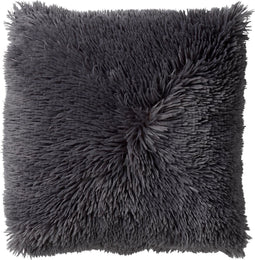 Dutch Decor FLUFFY - Kussenhoes 60x60 cm - superzacht - XL kussensloop - Charcoal Gray - antraciet - met rits - zonder binnenkussen