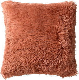 Dutch Decor FLUFFY - Sierkussen 45x45 cm - superzacht - effen kleur - Muted Clay - roze - Inclusief binnenkussen