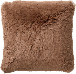 Dutch Decor FLUFFY - Sierkussen 45x45 cm - superzacht - effen kleur - Tobacco Brown - bruin - Inclusief binnenkussen