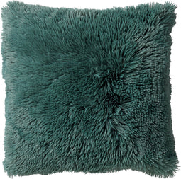 Dutch Decor FLUFFY - Sierkussen 45x45 cm - superzacht - effen kleur - Sagebrush Green - groen - Inclusief binnenkussen