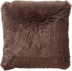 Dutch Decor FLUFFY - Sierkussen 60x60 cm - superzacht - XL kussen - Chocolate Martini - donkerbruin - Inclusief binnenkussen