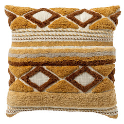 Dutch Decor - GAIA - Sierkussen 45x45 cm - 3D patroon - Tobacco Brown - bruin