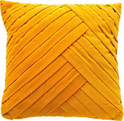 Dutch Decor GIDI - Kussenhoes 45x45 cm - velvet - effen kleur - Golden Glow - geel - met rits - zonder binnenkussen