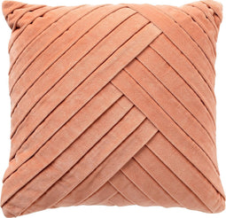 Dutch Decor GIDI - Kussenhoes 45x45 cm - velvet - effen kleur- Muted Clay - roze - met rits - zonder binnenkussen
