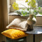 Dutch Decor GIDI - Sierkussen 45x45 cm - velvet - effen kleur - Golden Glow - geel - Inclusief binnenkussen