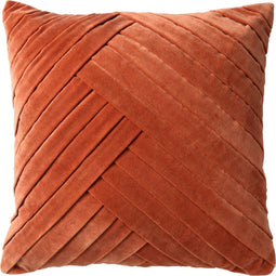 Dutch Decor GIDI - Sierkussen 45x45 cm - velvet - effen kleur - Potters Clay - oranje - Inclusief binnenkussen