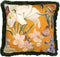 Dutch Decor HANNA - Kussenhoes 45x45 cm - bloemen - vlinders - franjes - Golden Glow - geel - met rits - zonder binnenkussen