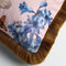 Dutch Decor HANNA - Sierkussen velvet - 45x45 cm - Dusty Pink - roze bloemen - vlinders - franjes - Inclusief binnenkussen