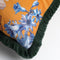 Dutch Decor HANNA - Sierkussen velvet 45x45 cm - Golden Glow - geel - bloemen - vlinders - franjes - Inclusief binnenkussen