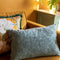 Dutch Decor HANNA - Sierkussen velvet 45x45 cm - Golden Glow - geel - bloemen - vlinders - franjes - Inclusief binnenkussen