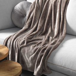 Dutch Decor - HARVEY - Plaid 150x200 cm - superzachte deken van fleece - Driftwood - taupe - Mooie kwaliteit - Cadeau tip!