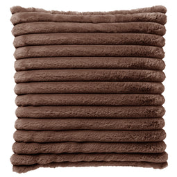 Dutch Decor - HAZEL – Kussenhoes 50x50 cm - effen kleur – strepen – heerlijk zacht - Chocolate Marti