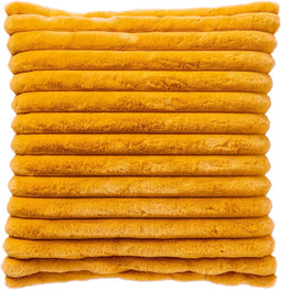 Dutch Decor HAZEL - Kussenhoes 50x50 cm - in effen kleur – strepen – heerlijk zacht - Golden Glow - geel - met rits - zonder binnenkussen