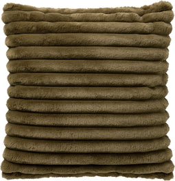 Dutch Decor HAZEL - Sierkussen 50x50 cm - effen kleur - strepen - heerlijk zacht - Military Olive - groen - Inclusief binnenkussen