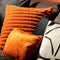 Dutch Decor HAZEL - Sierkussen 50x50 cm - effen kleur - strepen - heerlijk zacht - Potters Clay - oranje - Inclusief binnenkussen