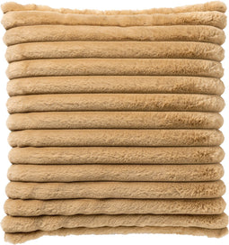 Dutch Decor HAZEL - Sierkussen 50x50cm - in effen kleur - strepen - heerlijk zacht - Semolina - beige - Inclusief binnenkussen
