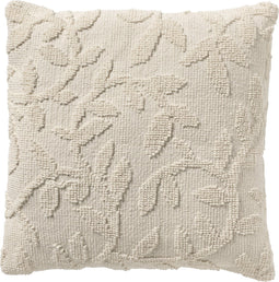 Dutch Decor HOJA - Sierkussen 45x45 cm Snow White - wit - Inclusief binnenkussen