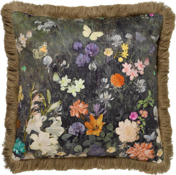 Dutch Decor HOLLY - Kussenhoes 45x45 cm - velvet - Mountain view - donkergroen - met rits - zonder binnenkussen