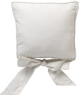 Dutch Decor JAVAAN - Hoes voor stoelkussen met lint Snow White 45x45 cm - wit - met rits