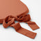 Dutch Decor - JAVAAN - Stoelkussen met lint Potters Clay 45x45 cm - oranje - Zitkussen