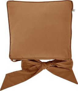 Dutch Decor - JAVAAN - Stoelkussen met lint Tobacco Brown 45x45 cm - bruin - Zitkussen