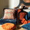 Dutch Decor JONA - Kussenhoes met patroon 45x45 cm Insignia Blue - donkerblauw - met rits - zonder binnenkussen