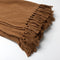 Dutch Decor - JUNE - Plaid 140x180 cm - deken van geweven katoen met franjes - Tobacco Brown - bruin