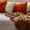 Dutch Decor - JUNE - Plaid 140x180 cm - deken van geweven katoen met franjes - Tobacco Brown - bruin