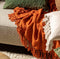 Dutch Decor - JUNE - Plaid 140x180 cm - deken van geweven katoen met franjes - Potters Clay - oranje terra