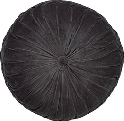 Dutch Decor - KAJA - Sierkussen rond velvet 40 cm - Charcoal Gray - antraciet