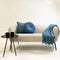 Dutch Decor - KAJA - Sierkussen rond velvet 40 cm - Provincial Blue - lichtblauw