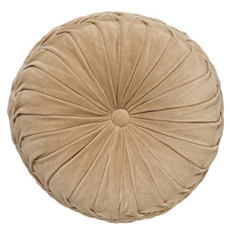 Dutch Decor - KAJA - Sierkussen rond velvet Ø40 cm - Pumice Stone - beige