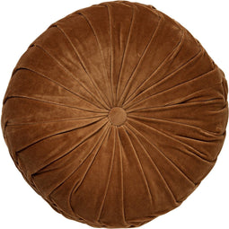 Dutch Decor - KAJA - Sierkussen rond velvet Ø40 cm - Tobacco Brown - bruin