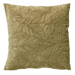 Dutch Decor - KARA - Kussenhoes 45x45 cm - met bladprint - velvet - Boa - groen