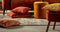 Dutch Decor LEONA - Sierkussen 45x45 cm - velvet - panterprint - Potters Clay - oranje - Inclusief binnenkussen