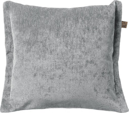 Dutch Decor LEWIS - Kussenhoes 45x45 cm - fluweel - met sierrand - Micro Chip - grijs - met rits - zonder binnenkussen