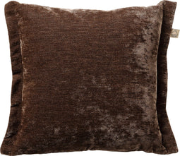 Dutch Decor LEWIS - Kussenhoes 45x45 cm - fluweel - met sierrand - Chocolate Martini - donkerbruin - met rits - zonder binnenkussen