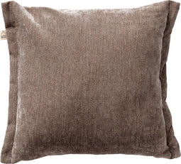 Dutch Decor LEWIS - Kussenhoes 45x45 cm - fluweel - met sierrand - Driftwood - taupe - met rits - zonder binnenkussen