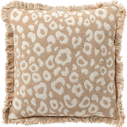 Dutch Decor LILO - Kussenhoes 45x45 cm - 100% katoen - panterprint - Pumice Stone - beige - met rits - zonder binnenkussen