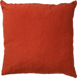 Dutch Decor LINN - Kussenhoes 45x45 cm - 100% linnen - effen kleur - Potters Clay - oranje - met rits - zonder binnenkussen