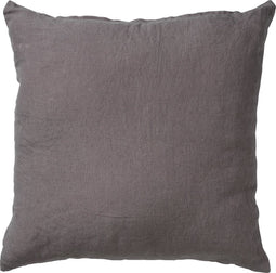 Dutch Decor LINN - Kussenhoes 45x45 cm - 100% linnen - effen kleur - Charcoal Gray - antraciet - met rits - zonder binnenkussen