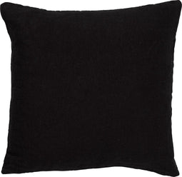 Dutch Decor LINN - Kussenhoes 45x45 cm - 100% linnen - effen kleur - Raven - zwart - met rits - zonder binnenkussen